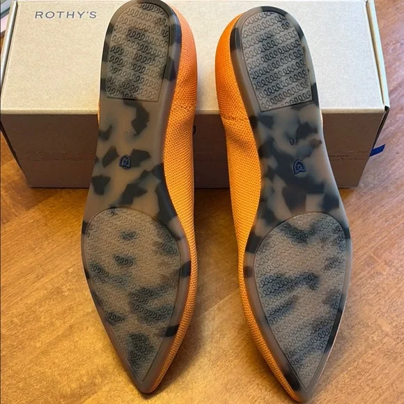 Rothy's Tangerine Orange Pointed-Toe Flats - Picture 2 of 7